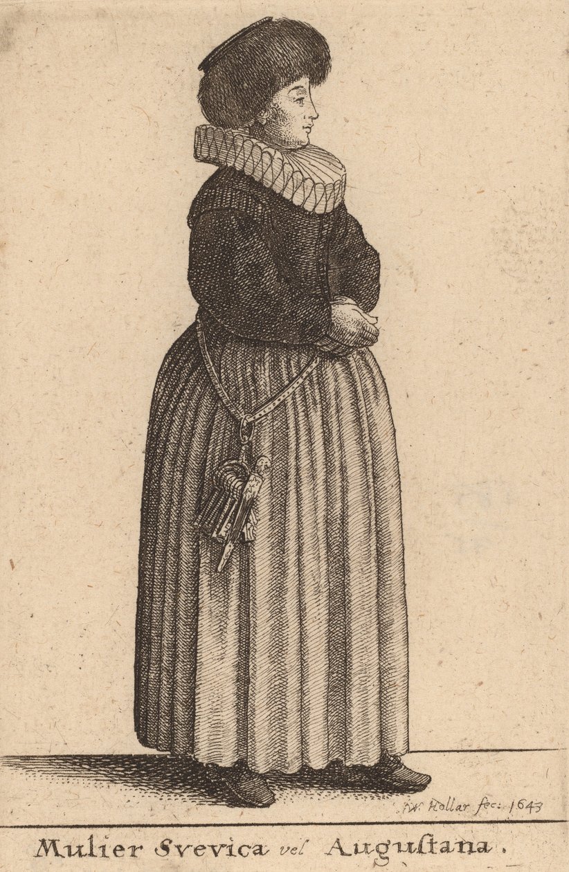 İsveçli veya Augustan kadını, 1643 by Wenceslaus Hollar