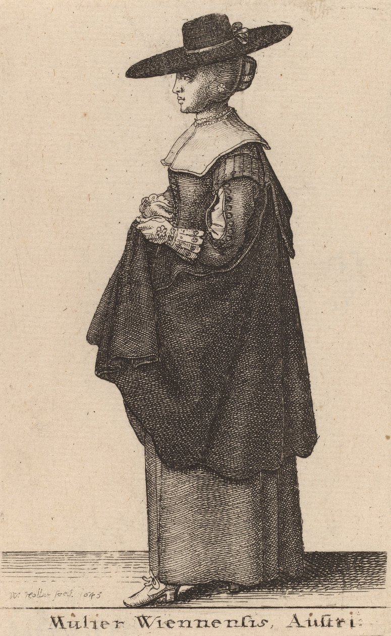 Güneyin Kadını, 1643 by Wenceslaus Hollar