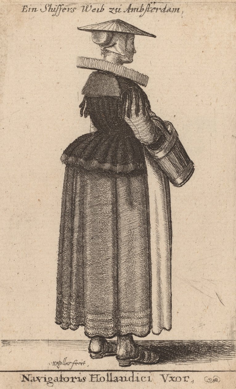 Hollandalı tarayıcının karısı. by Wenceslaus Hollar
