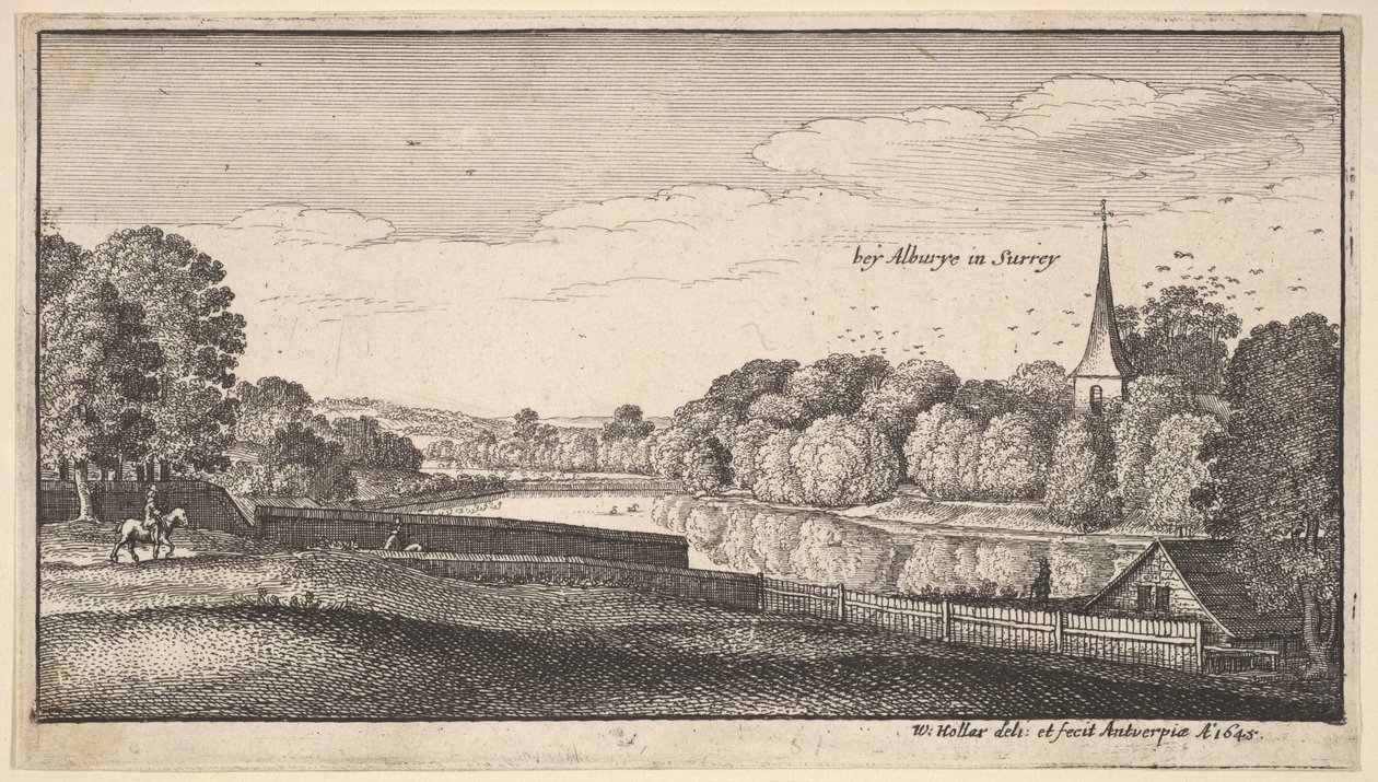 Albury yakınlarında, 1645. by Wenceslaus Hollar