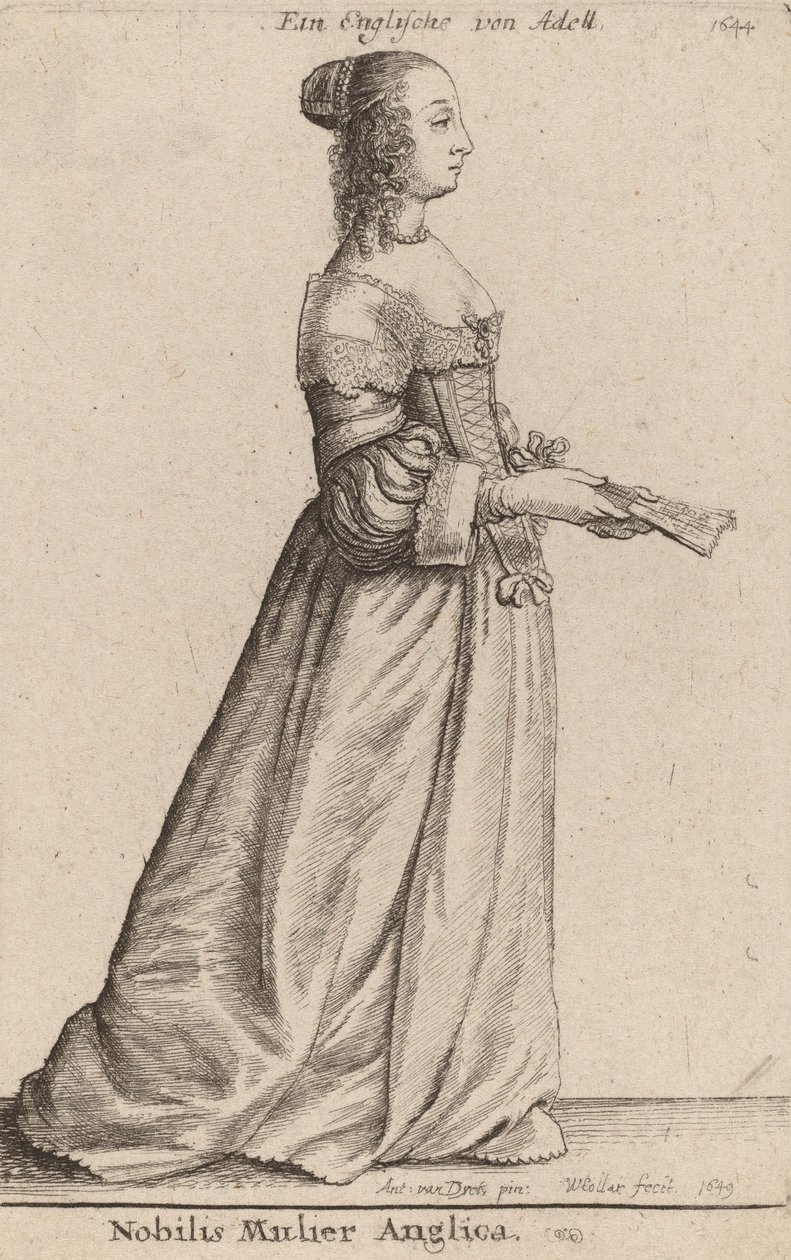 Ünlü İngiliz kadın, 1649 by Wenceslaus Hollar