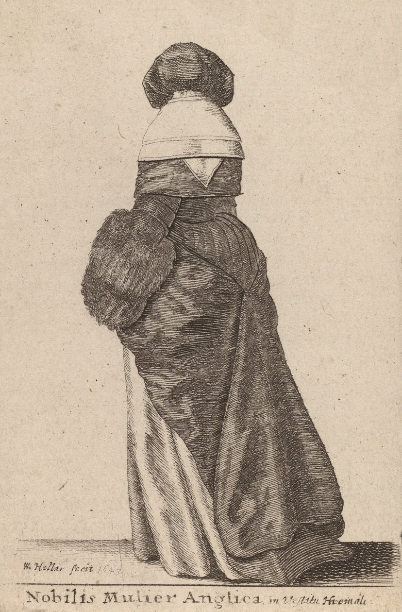 Kışlık Elbiseli Asil Bir İngiliz Kadını, 1643 by Wenceslaus Hollar
