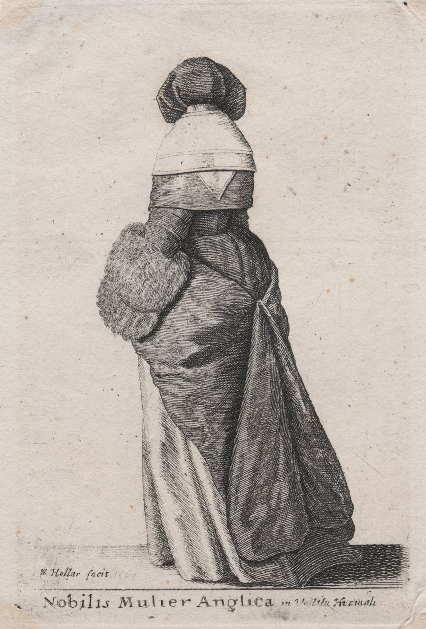 Kışlık Elbiseli Asil Bir İngiliz Kadını, 1643 by Wenceslaus Hollar