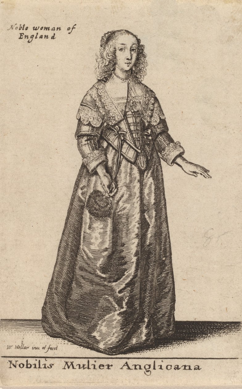 Ünlü bir Anglikan kadın. by Wenceslaus Hollar