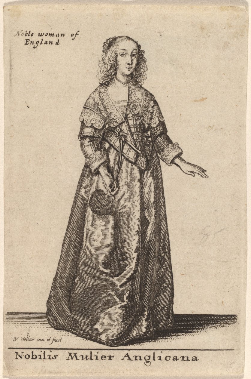 Ünlü bir Anglikan kadın by Wenceslaus Hollar