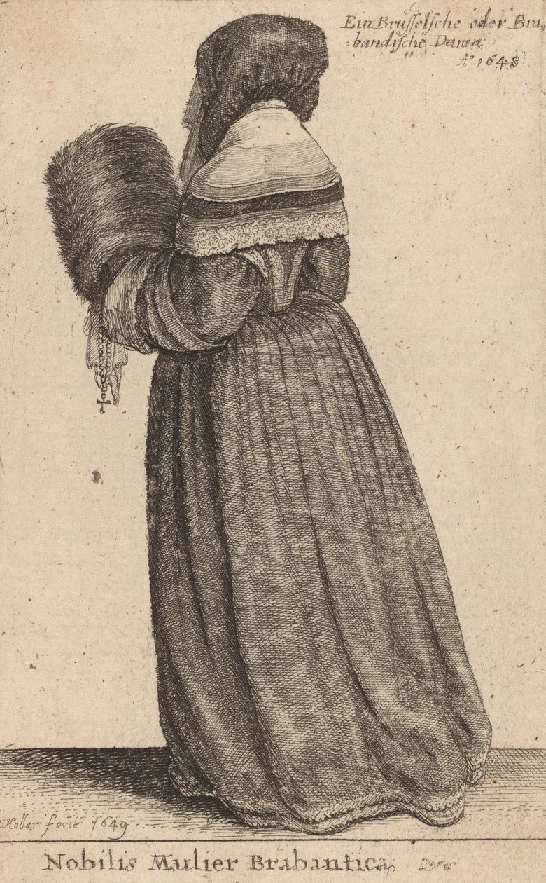 Soylu Brabantica Kadını, 1649 by Wenceslaus Hollar
