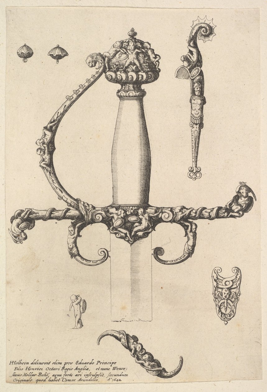 Süslü kılıç kabzası, 1642. by Wenceslaus Hollar