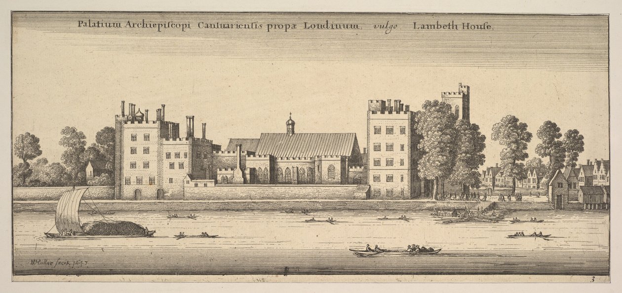 Londra Lambeth Evi Lambeth Evi yakınlarındaki Canterbury Başpiskoposu Sarayı: P..., 1647 by Wenceslaus Hollar