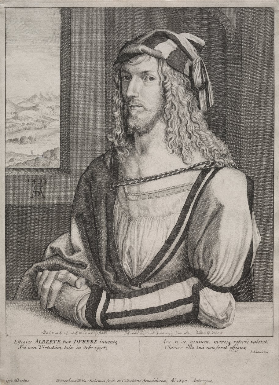 Albrecht Dürer'in 26 yaşındaki portresi by Wenceslaus Hollar