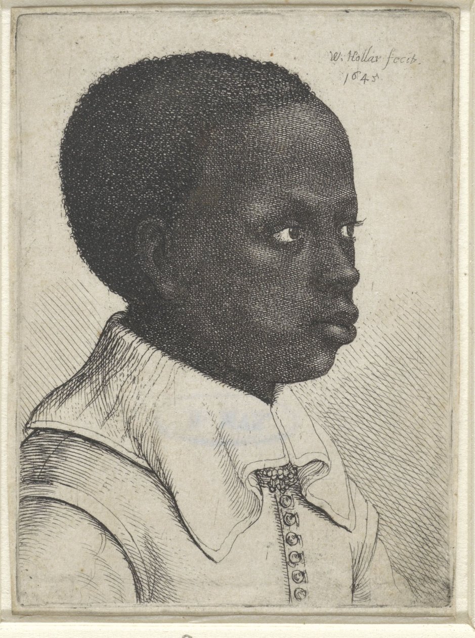 Siyah bir çocuğun portresi, 1645 by Wenceslaus Hollar