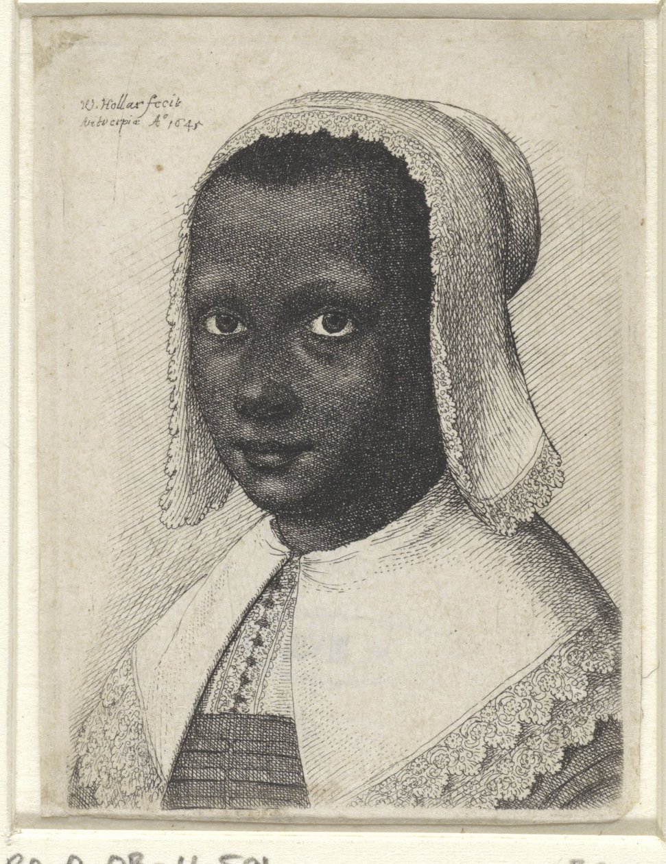 Genç bir siyah kadının portresi, 1645 by Wenceslaus Hollar