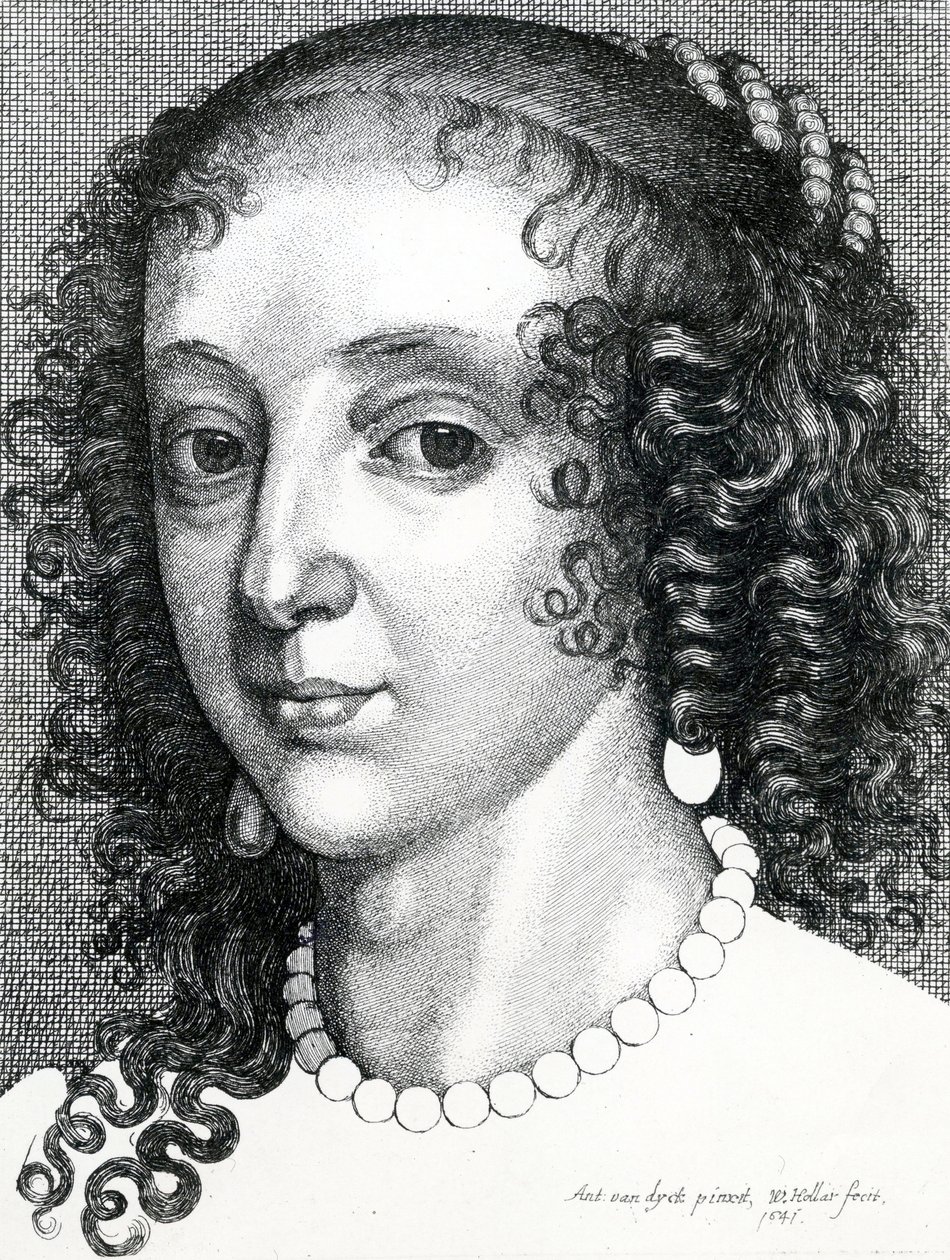 Kraliçe Henrietta Maria, 1641 by Wenceslaus Hollar