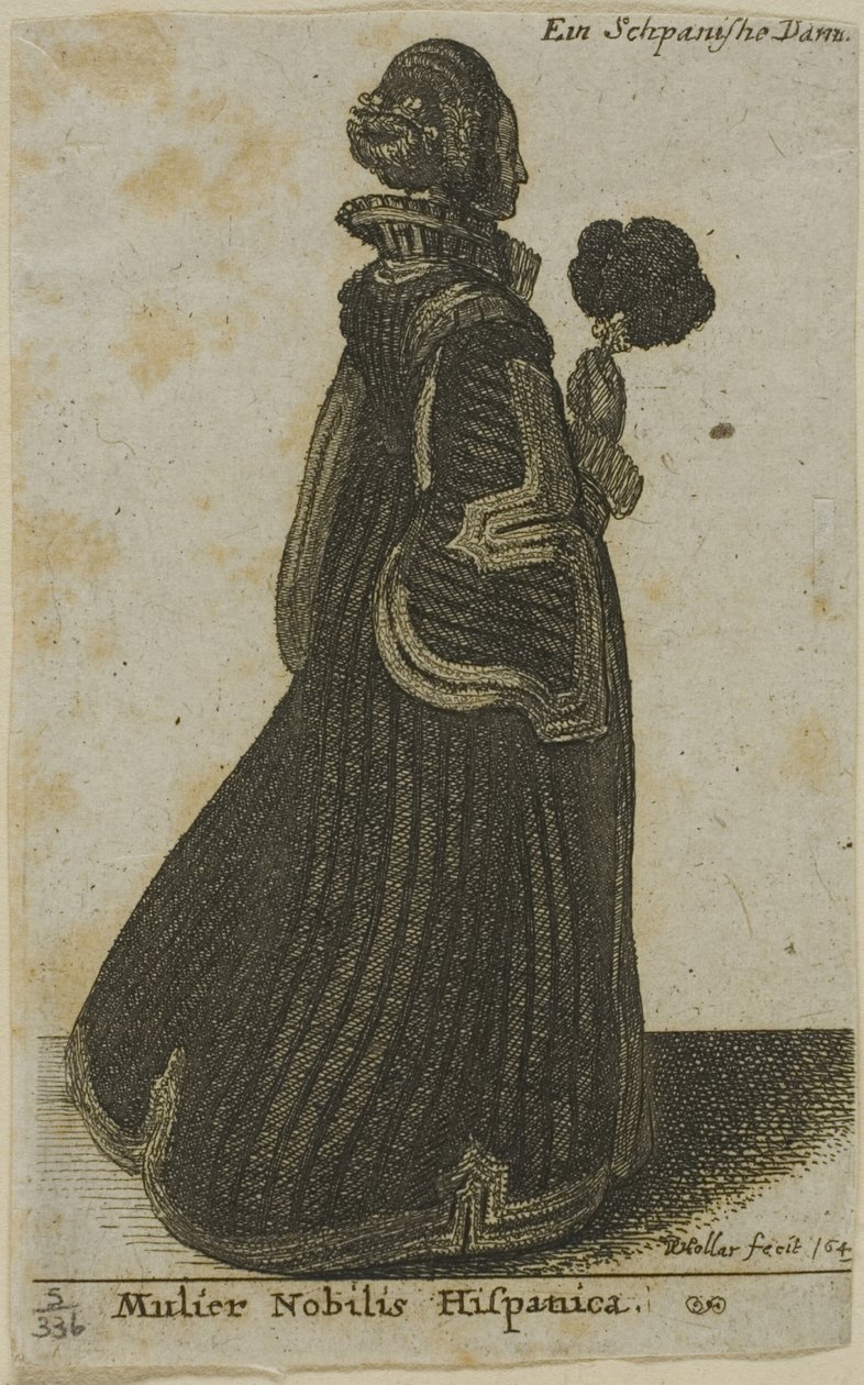 İspanyol asilzadesi by Wenceslaus Hollar