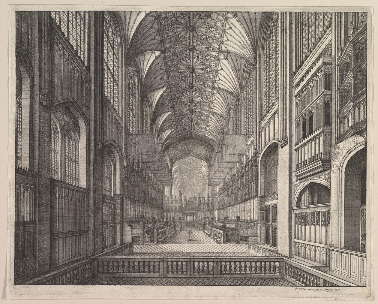 Aziz George Şapeli Korosu, Windsor, 1663. by Wenceslaus Hollar