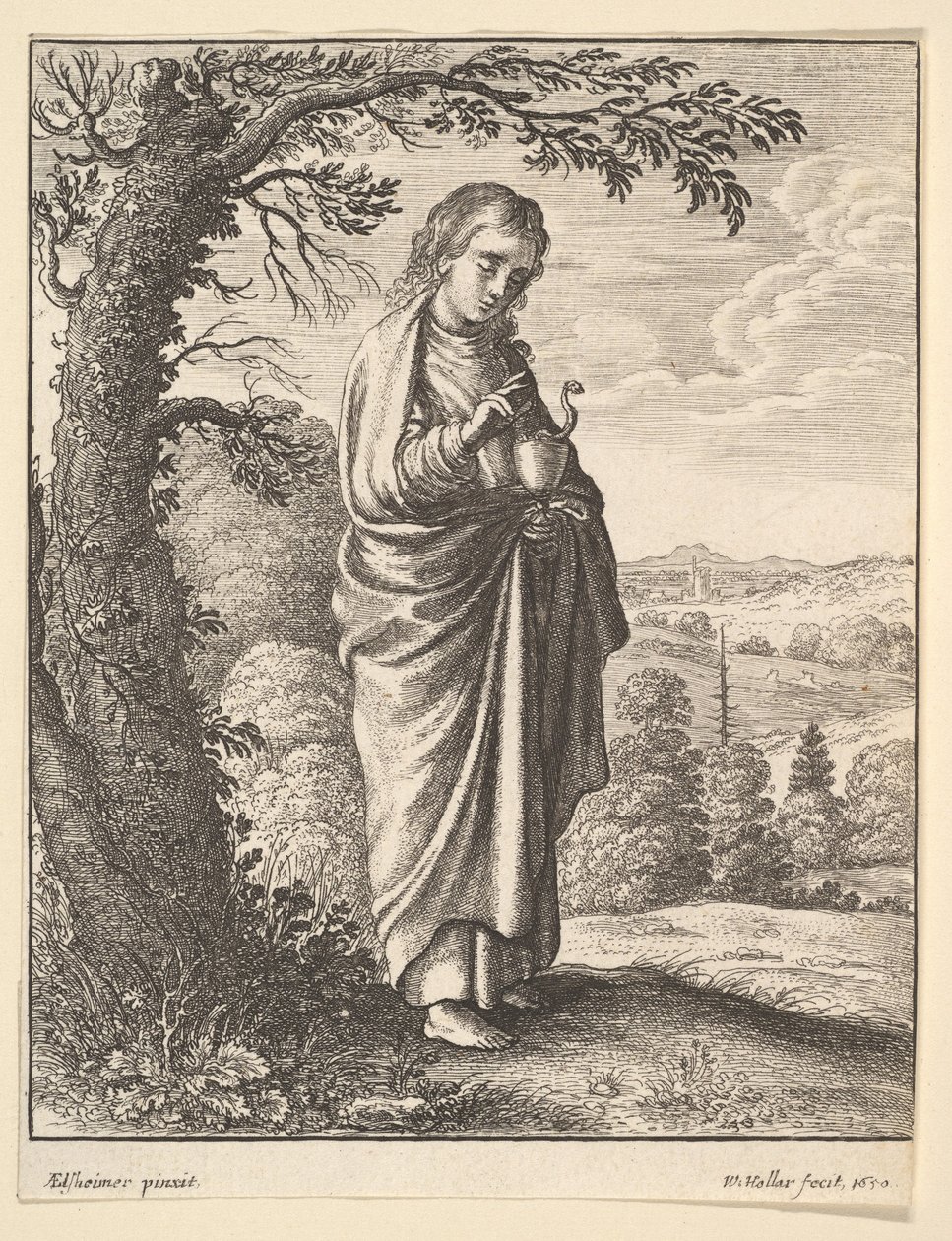 Aziz John Evangelist, 1650. by Wenceslaus Hollar