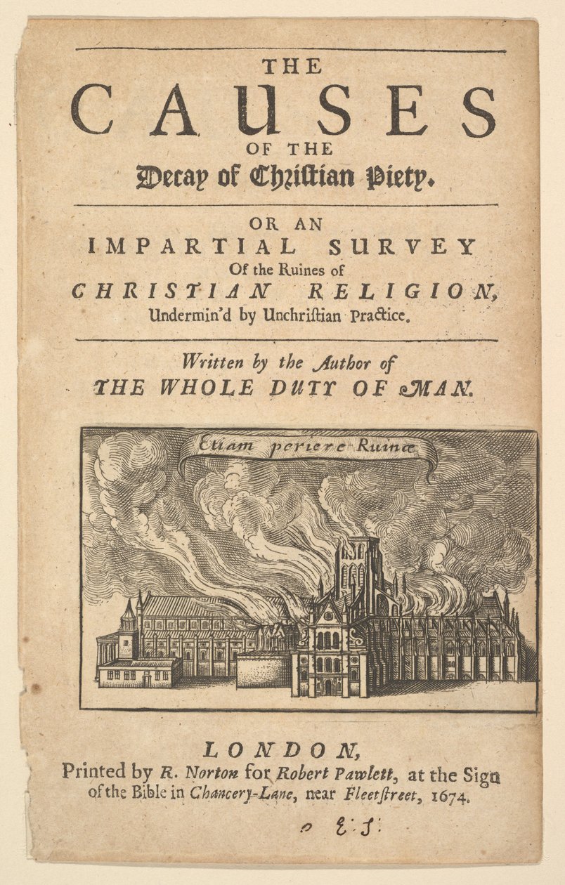 St. Pauls Burning, Lex ignea, 1671 veya sonrası. by Wenceslaus Hollar