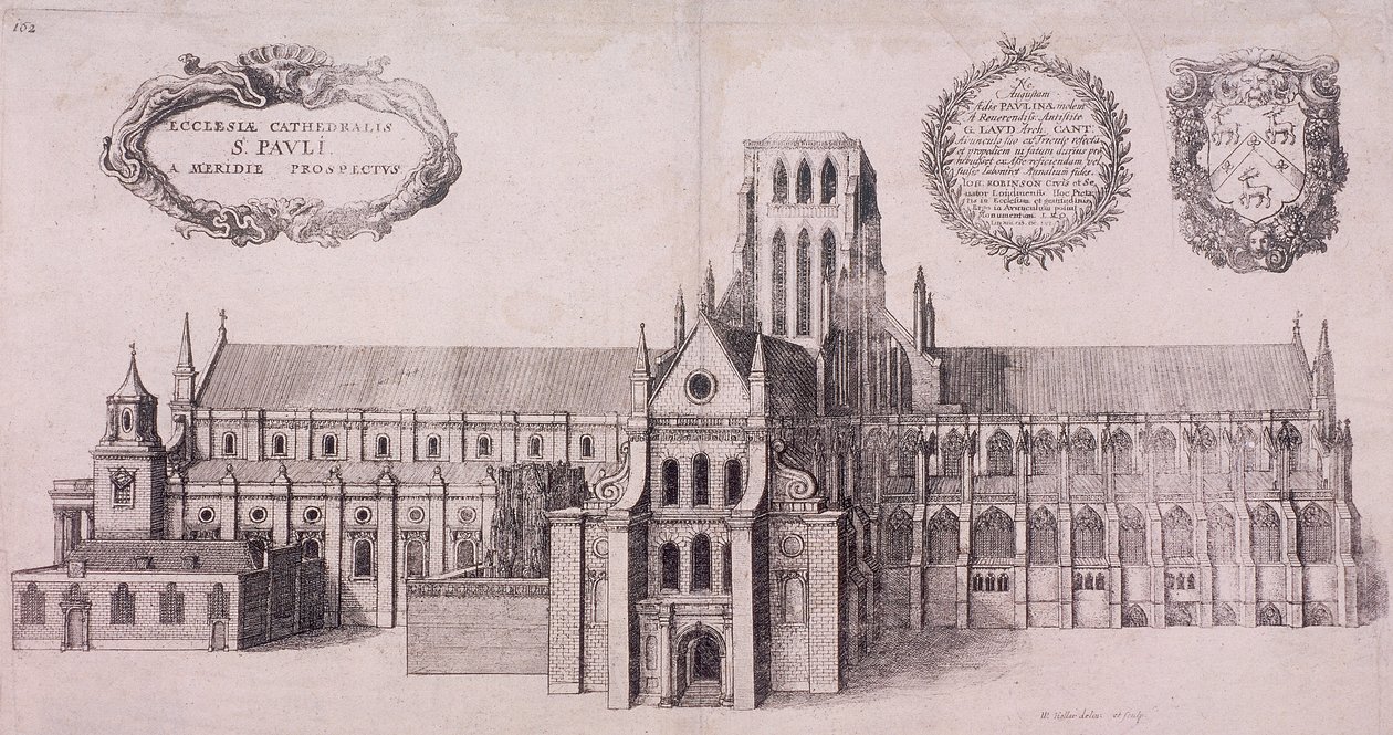 St Paul Katedrali eski, Londra, 1656 by Wenceslaus Hollar