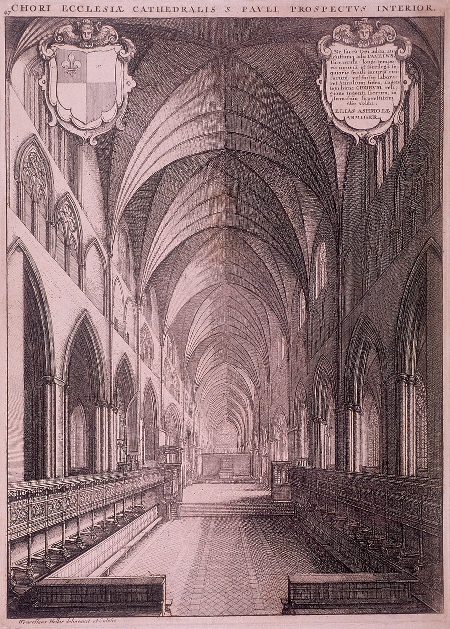St Paul Katedrali eski, Londra, c1658 by Wenceslaus Hollar