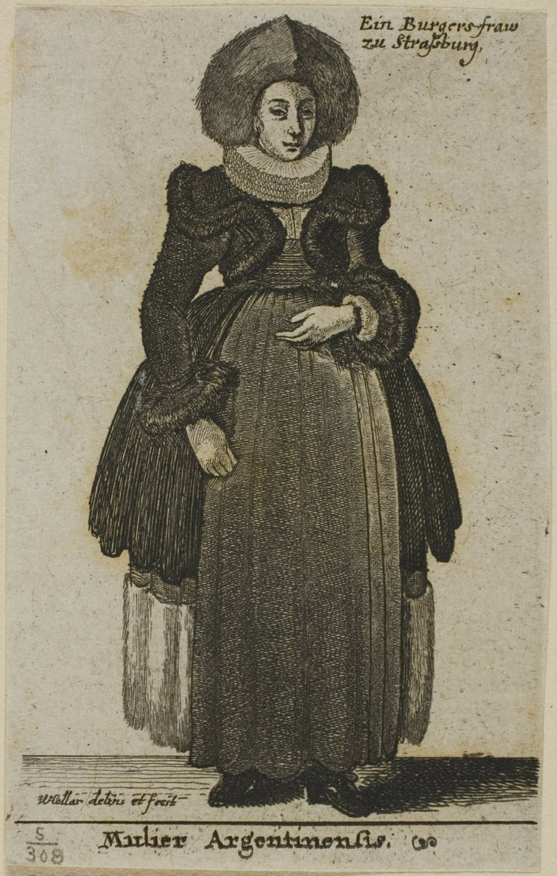 Strazburg Kadın by Wenceslaus Hollar