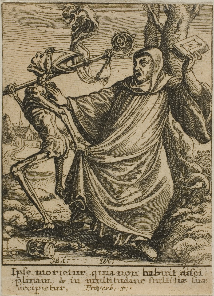 Abbott ve Ölüm by Wenceslaus Hollar
