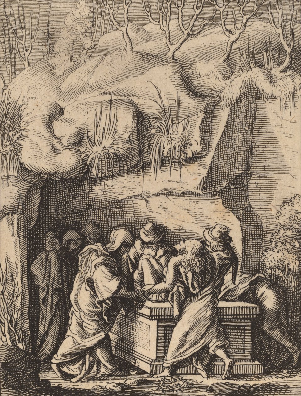 Entombment. by Wenceslaus Hollar