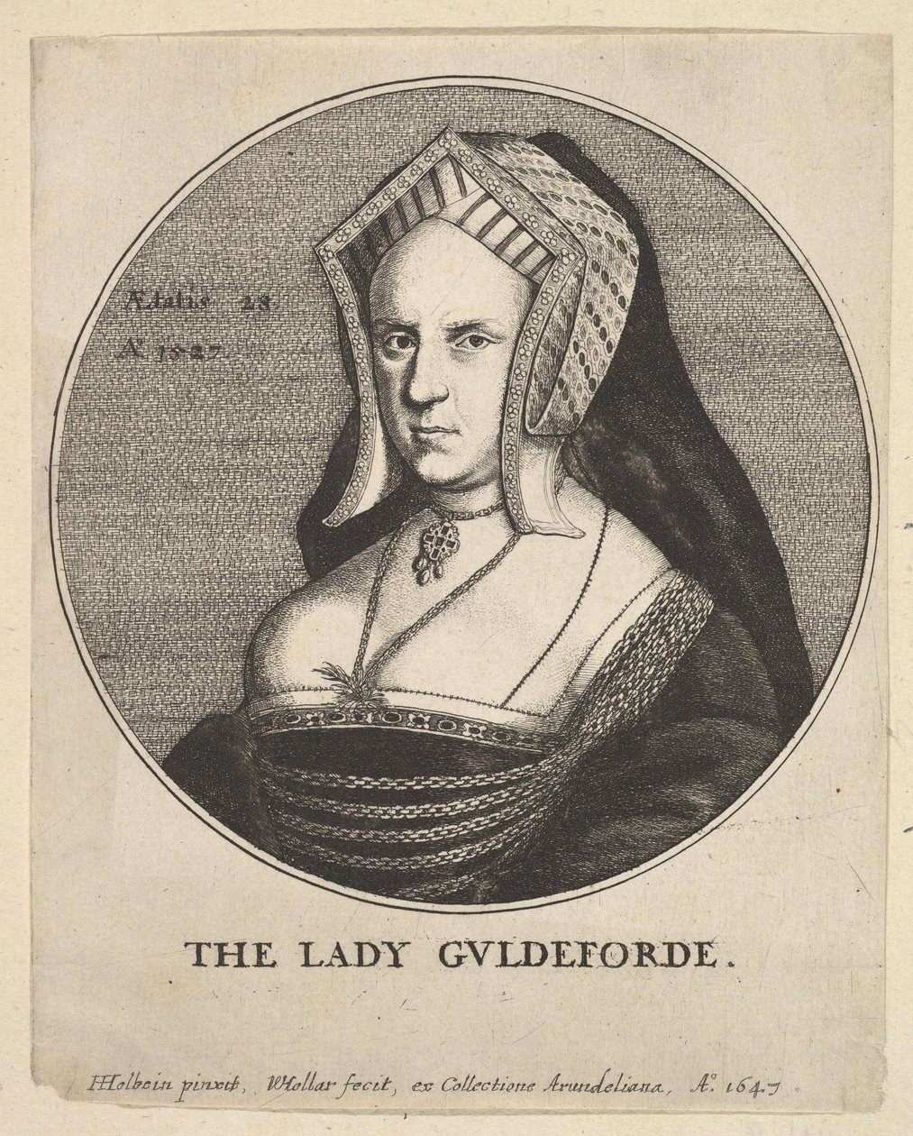 Leydi Guldeforde Mary, Leydi Guildford, 1647. by Wenceslaus Hollar