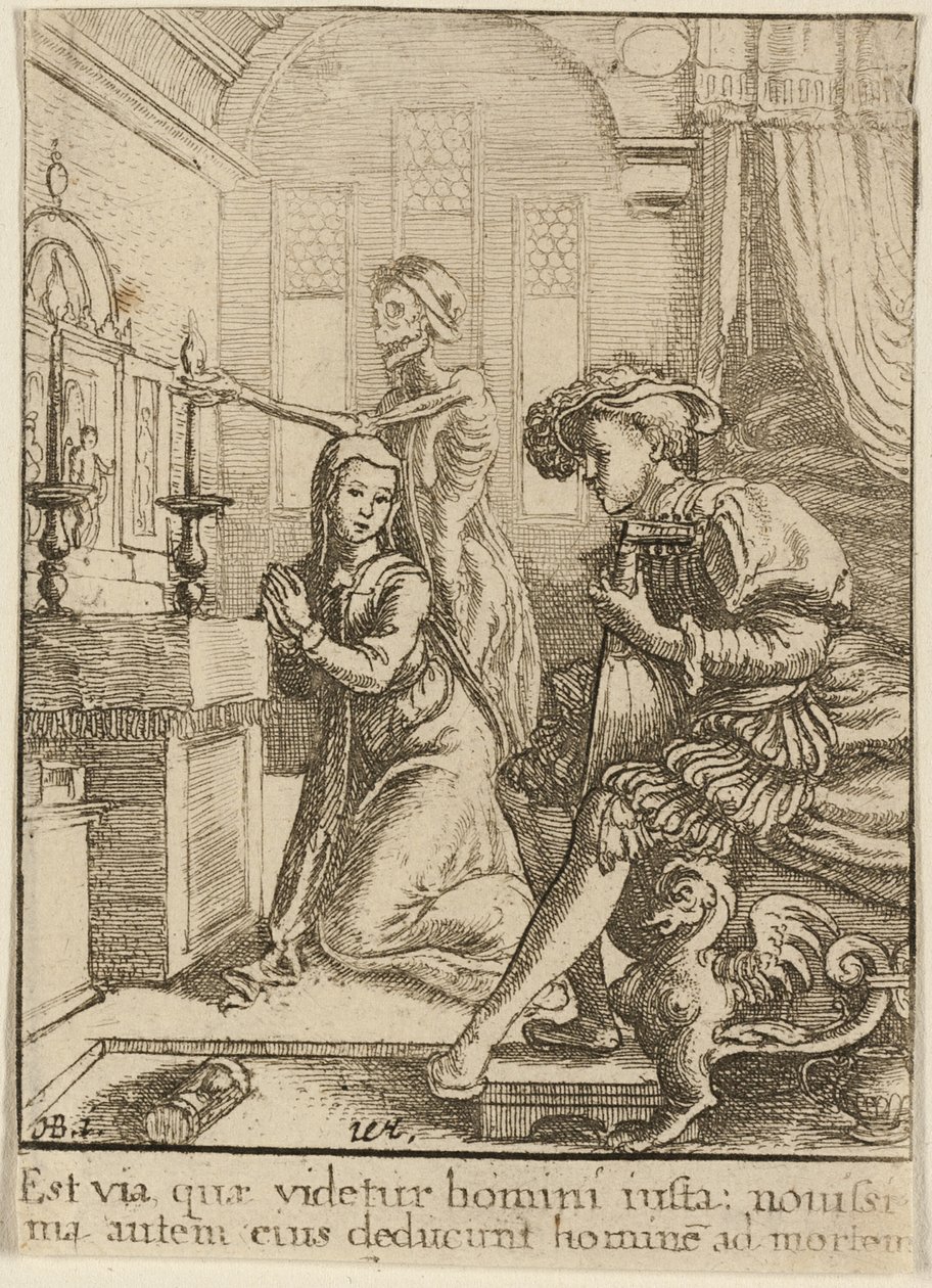 Rahibe ve Ölüm by Wenceslaus Hollar