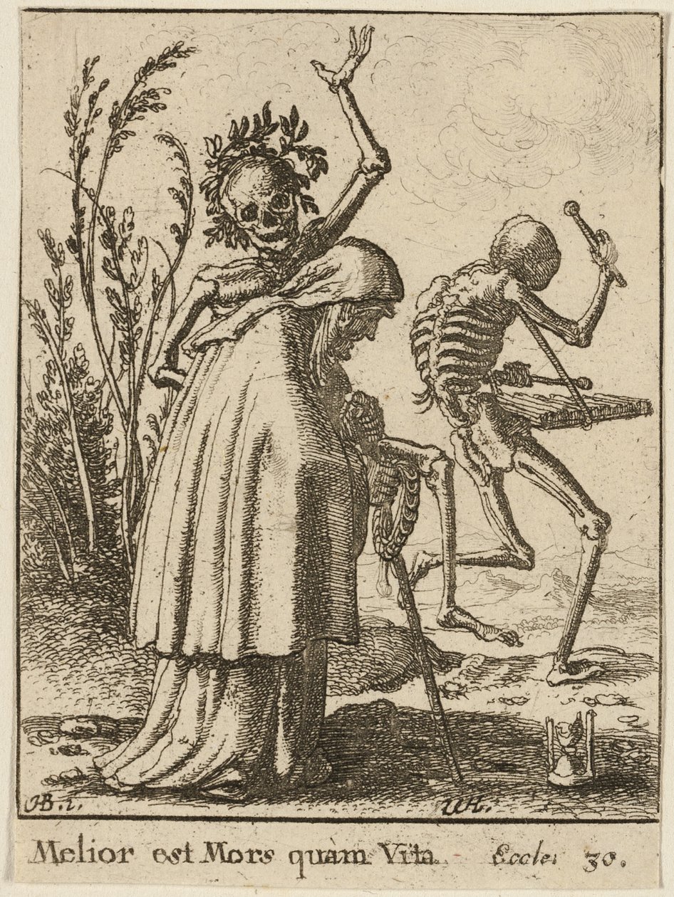 Yaşlı Kadın ve Ölüm by Wenceslaus Hollar