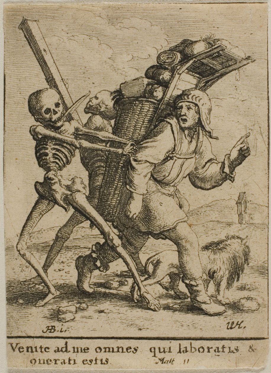 seyyar satıcı ve ölüm by Wenceslaus Hollar