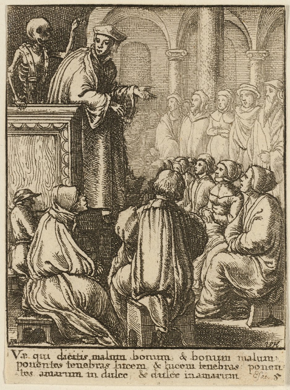 Vaiz ve Ölüm by Wenceslaus Hollar