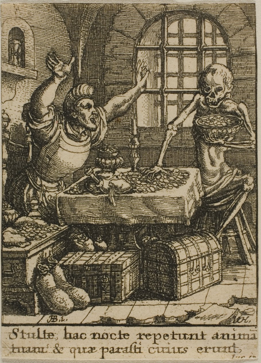 Zengin Adam ve Ölüm by Wenceslaus Hollar