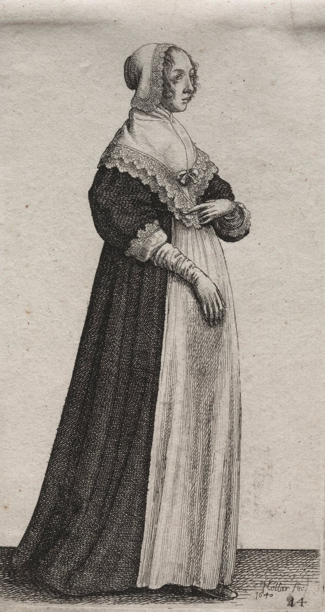 Asaletten Taşra Kadınına İngiliz Kadınlarının Çeşitli Alışkanlıkları..., 1640. by Wenceslaus Hollar