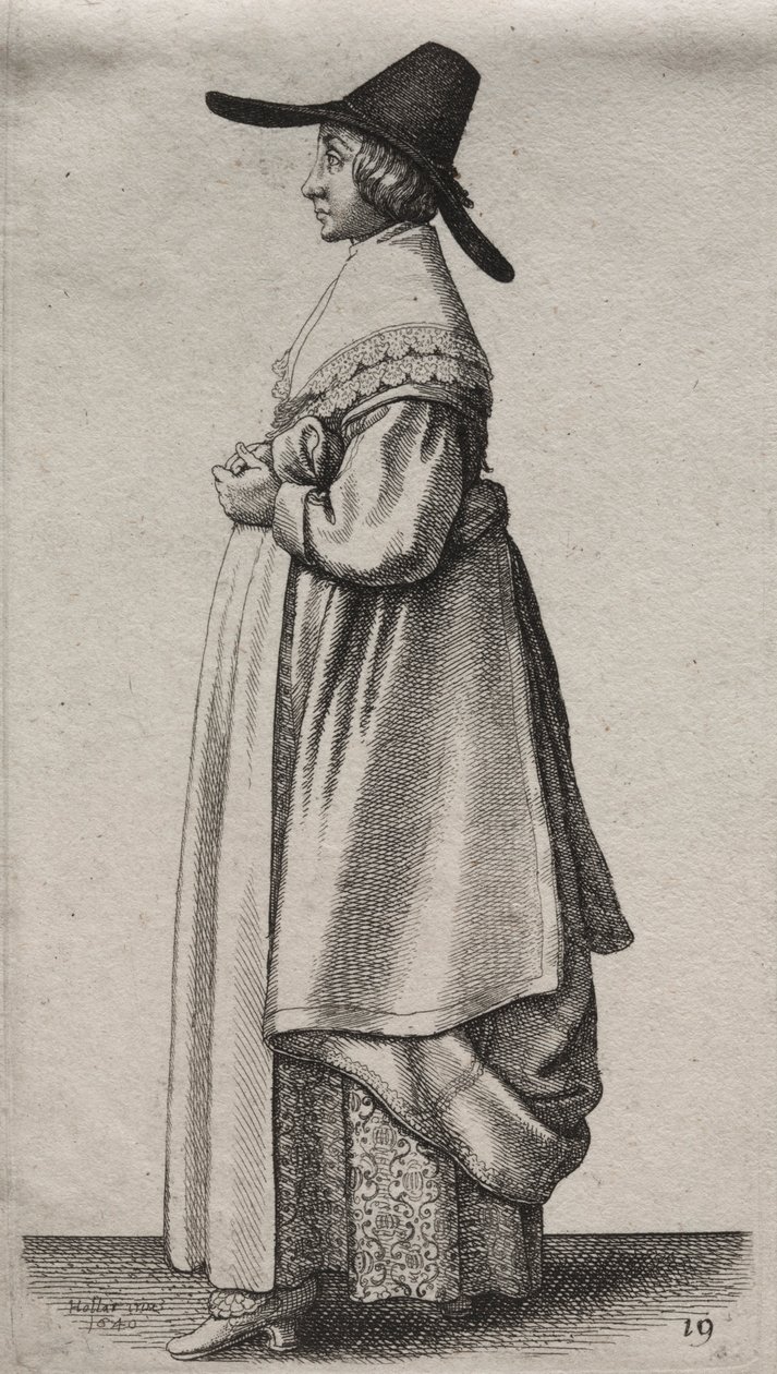 Asaletten Taşra Kadınına İngiliz Kadınlarının Çeşitli Alışkanlıkları..., 1640. by Wenceslaus Hollar