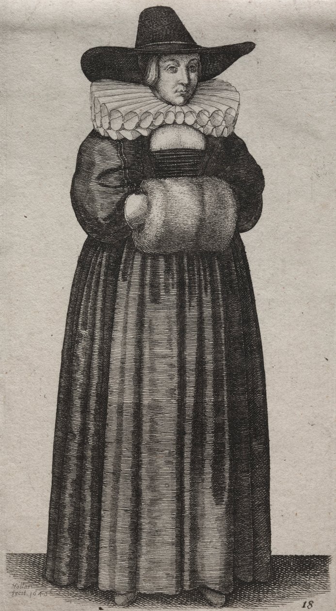 Asaletten Taşra Kadınına İngiliz Kadınlarının Çeşitli Alışkanlıkları..., 1640. by Wenceslaus Hollar
