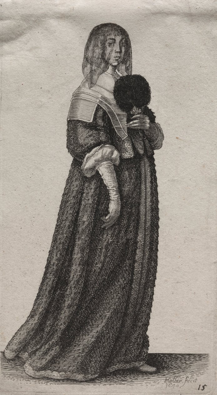 Asaletten Taşra Kadınına İngiliz Kadınlarının Çeşitli Alışkanlıkları..., 1640. by Wenceslaus Hollar