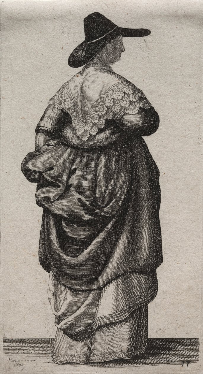 Asaletten Taşra Kadınına İngiliz Kadınlarının Çeşitli Alışkanlıkları..., 1640. by Wenceslaus Hollar