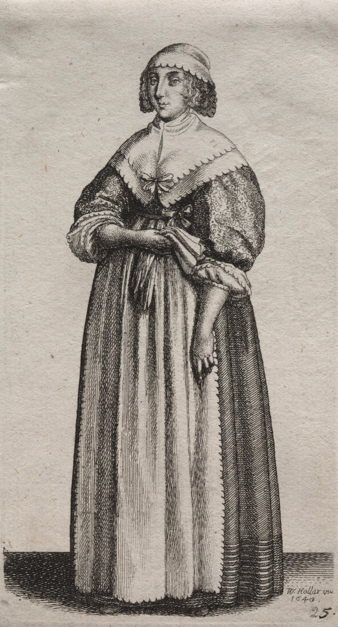 Asaletten Taşra Kadınına İngiliz Kadınlarının Çeşitli Alışkanlıkları..., 1640. by Wenceslaus Hollar