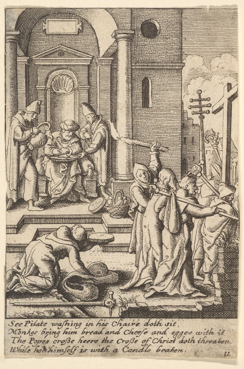Ellerin yıkanması, 1625-77 by Wenceslaus Hollar