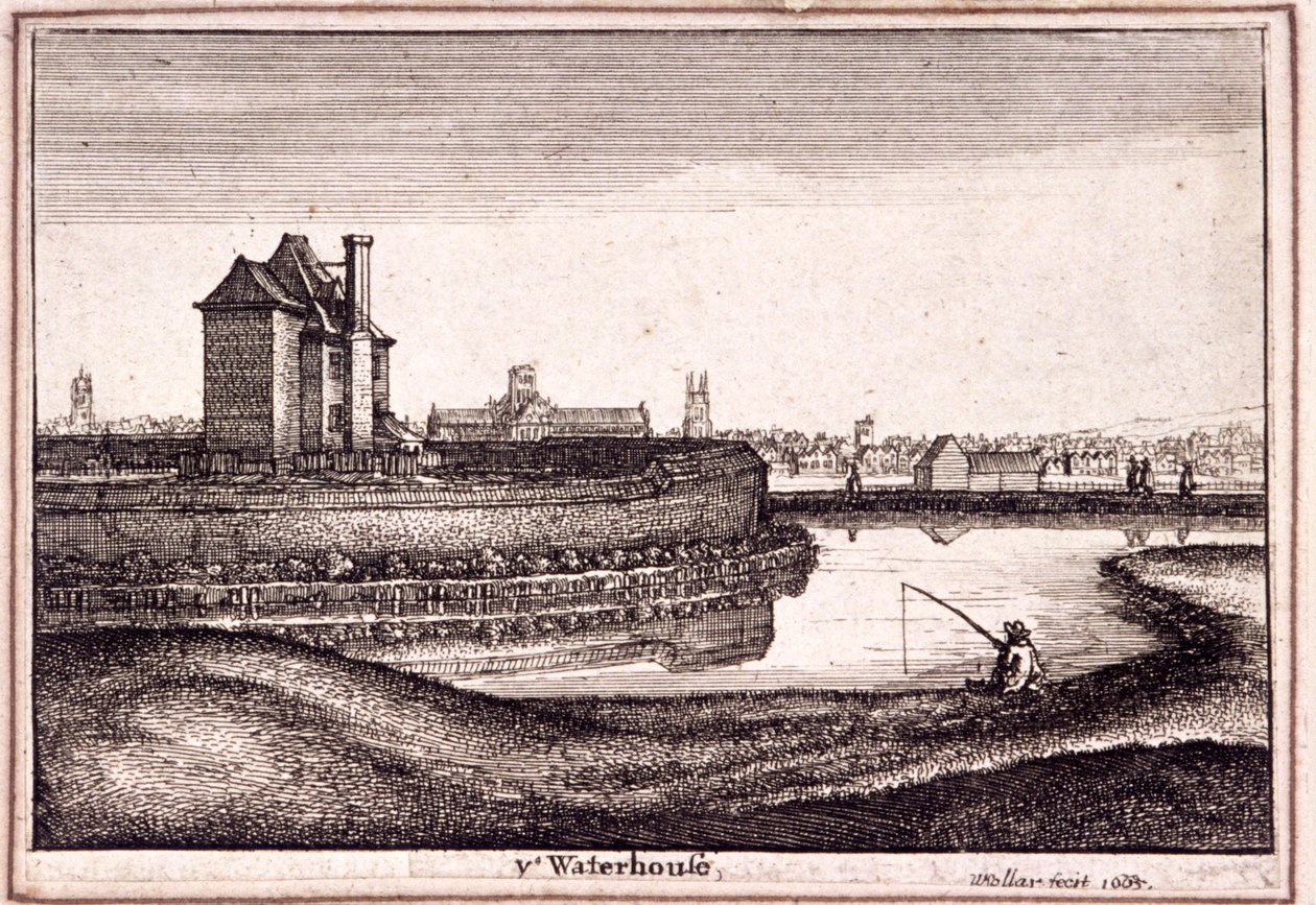 New River Head çevresindeki bölgenin görünümü, Finsbury, Londra, 1665 by Wenceslaus Hollar