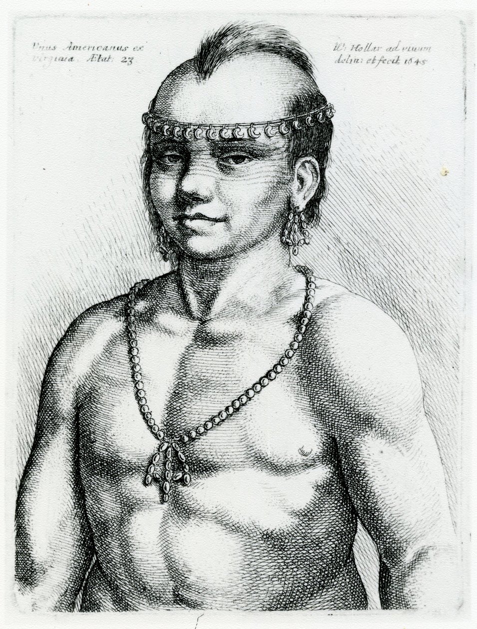 Virginia Kızılderilisi, 1645 by Wenceslaus Hollar