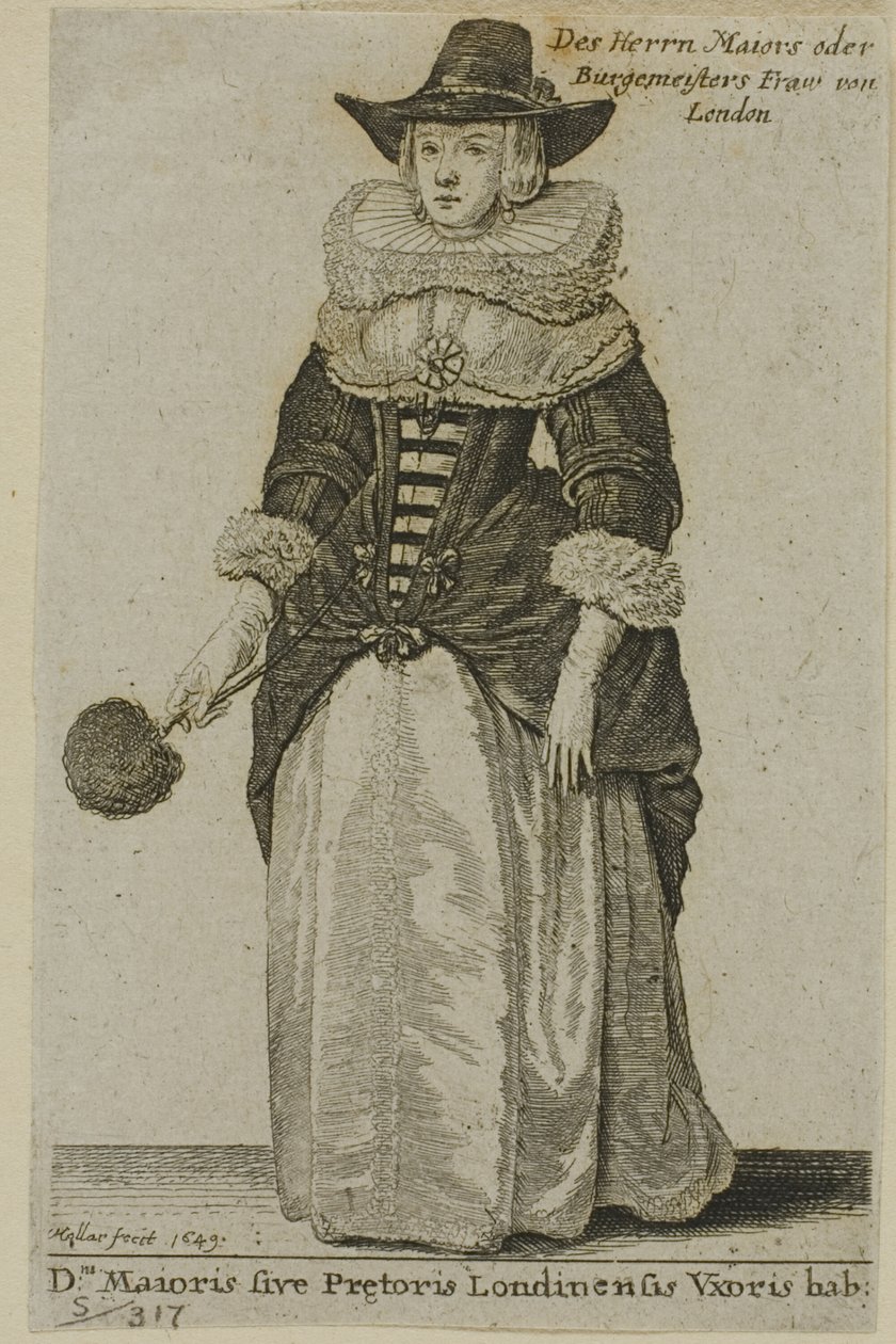 Londra Belediye Başkanının Eşi by Wenceslaus Hollar