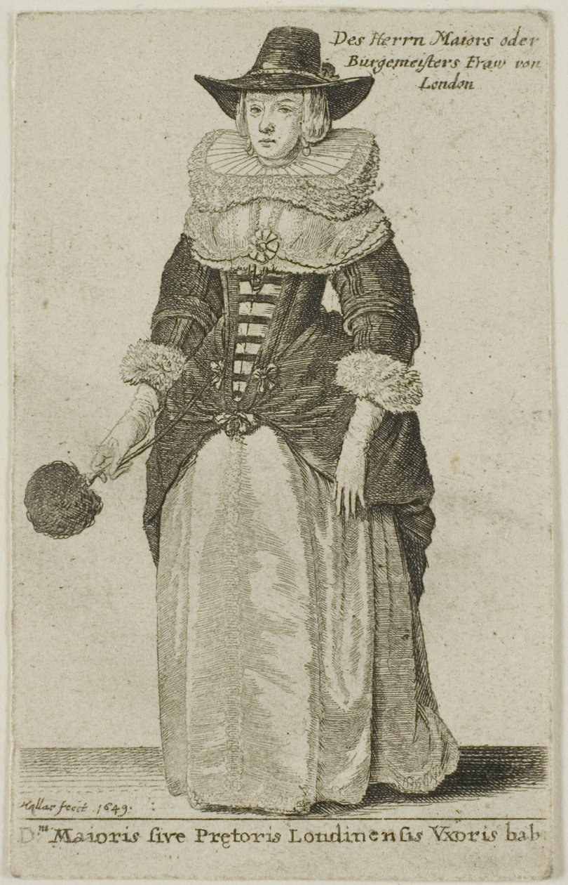 Londra Belediye Başkanının Eşi by Wenceslaus Hollar