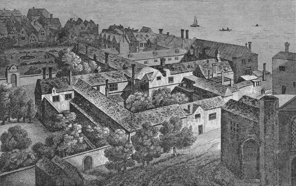 Winchester House, Southwark, yaklaşık 1649, St. Saviours kulesinden, c1812, 1912 by Wenceslaus Hollar