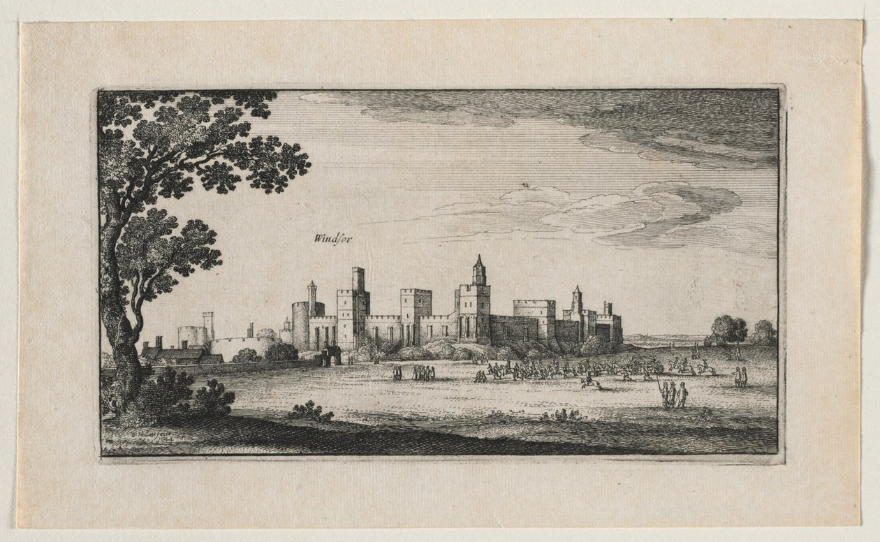 Güneydoğudan Windsor Kalesi, 1644. by Wenceslaus Hollar