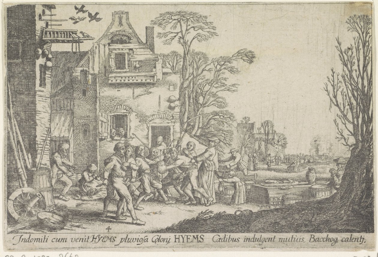 Kış mevsimi Hyems (nesne üzerindeki başlık) Dört Mevsim (dizi adı) by Wenceslaus Hollar