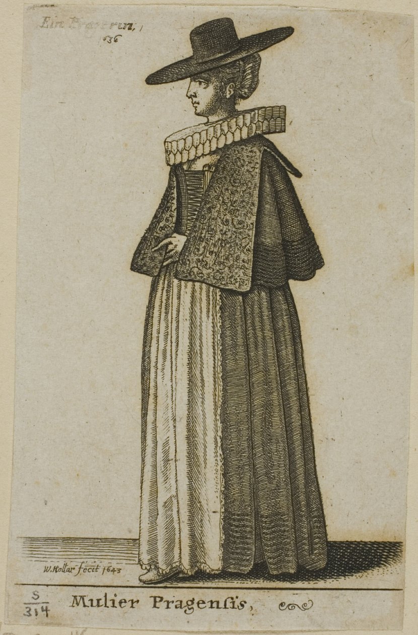 Praglı kadın by Wenceslaus Hollar