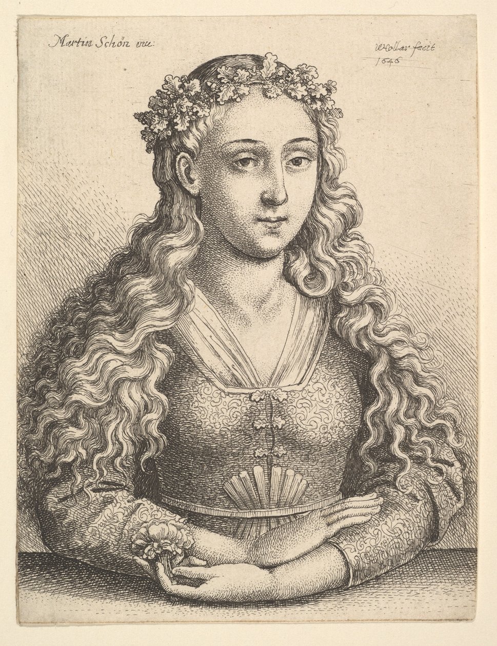 Meşe Yaprağı Çelenkli Kadın, 1646. by Wenceslaus Hollar
