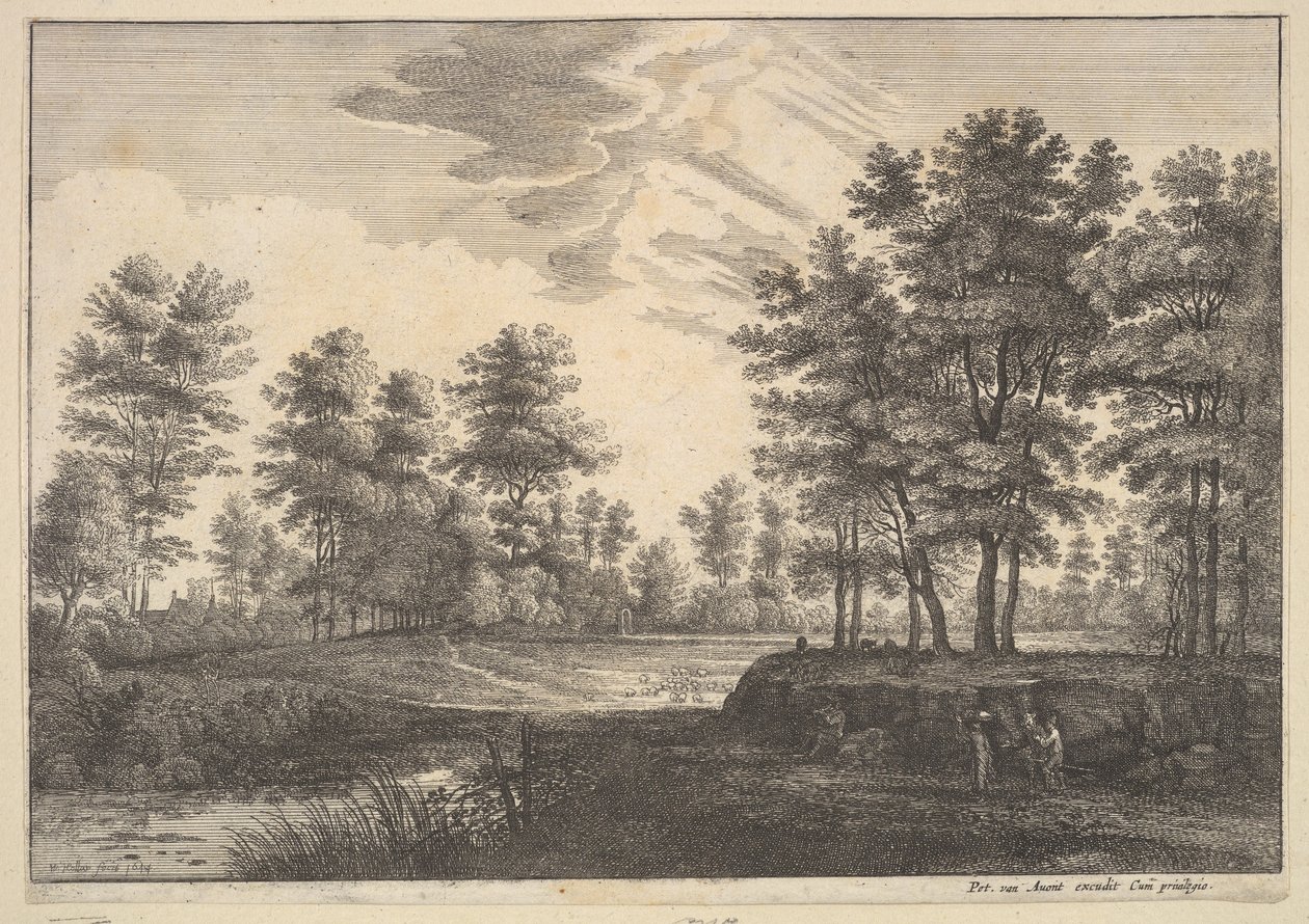 Ormanlık Peyzaj, 1644. by Wenceslaus Hollar
