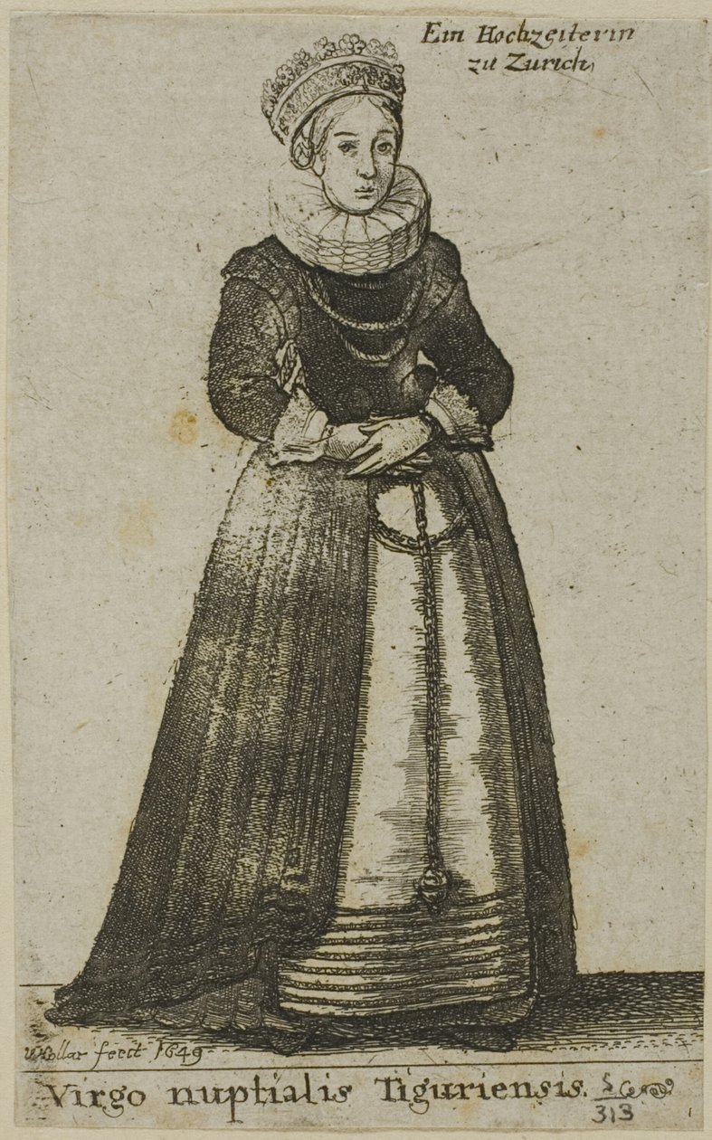 Gelinlikli Zürih Kadını by Wenceslaus Hollar