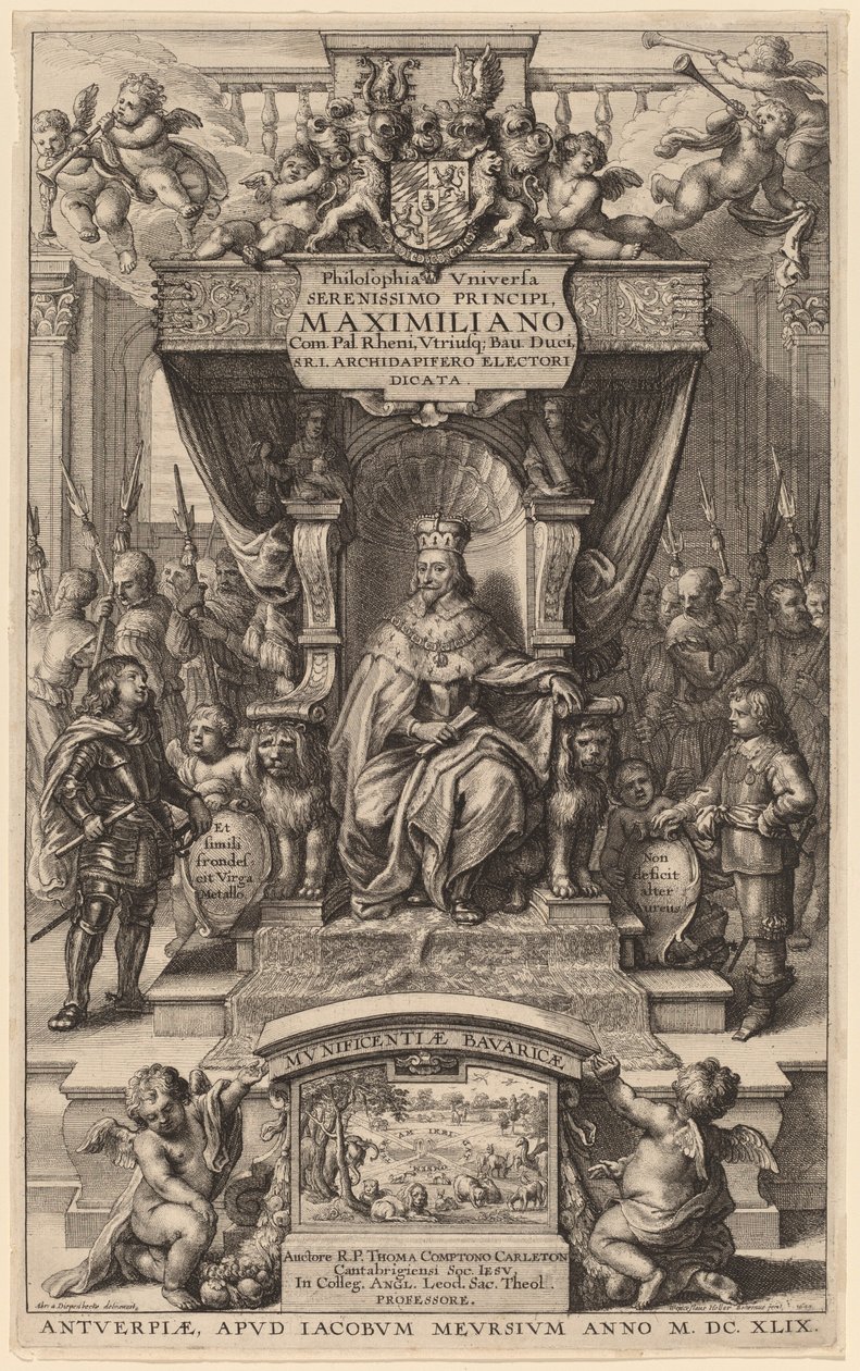 "Üniversite Felsefesi" Başlık Sayfası by Wenceslaus Hollar after Abraham van Diepenbeeck